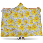 Frangipani Flower Print Hooded Blanket