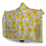Frangipani Flower Print Hooded Blanket