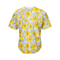 Frangipani Flower Print Men's Baseball Jersey