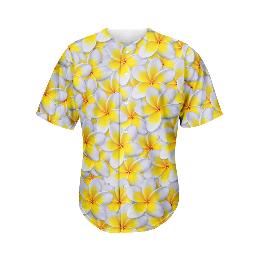 Frangipani Flower Print Men's Baseball Jersey