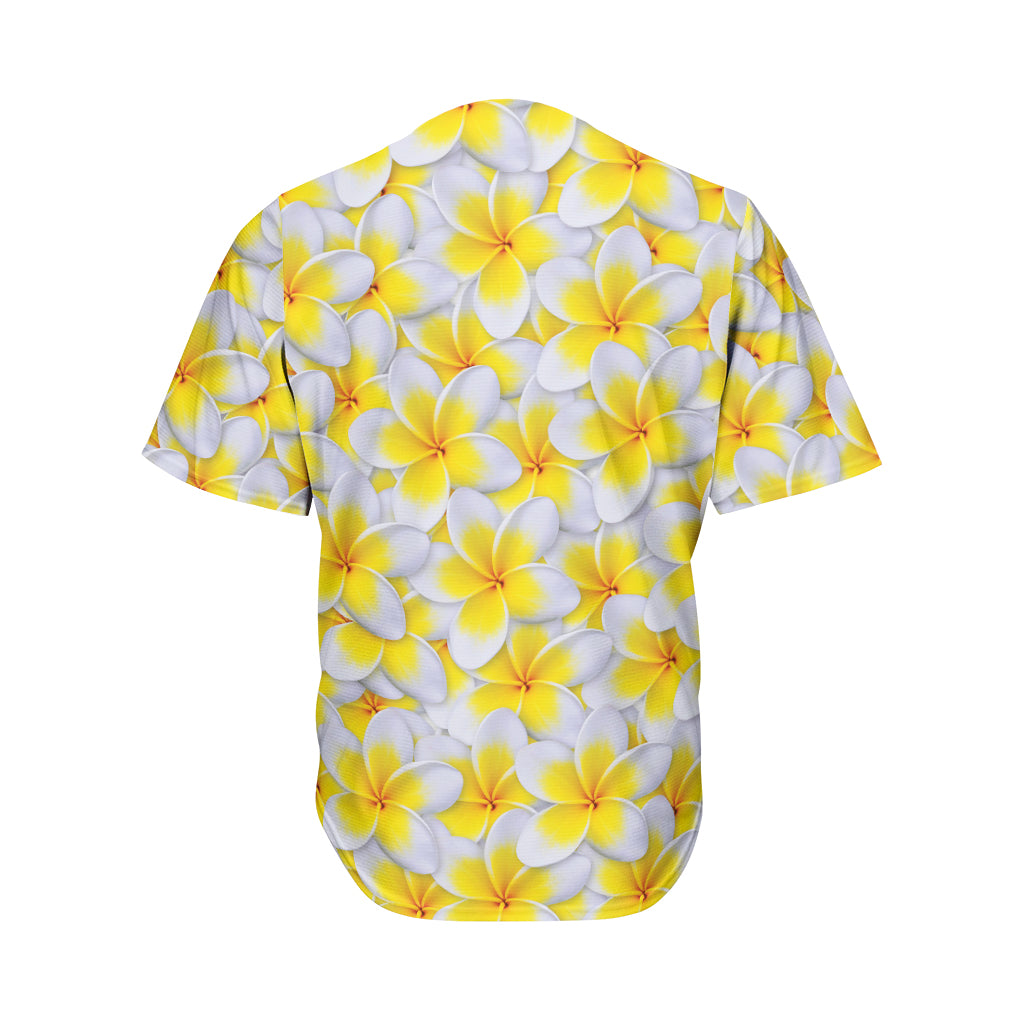 Frangipani Flower Print Men's Baseball Jersey
