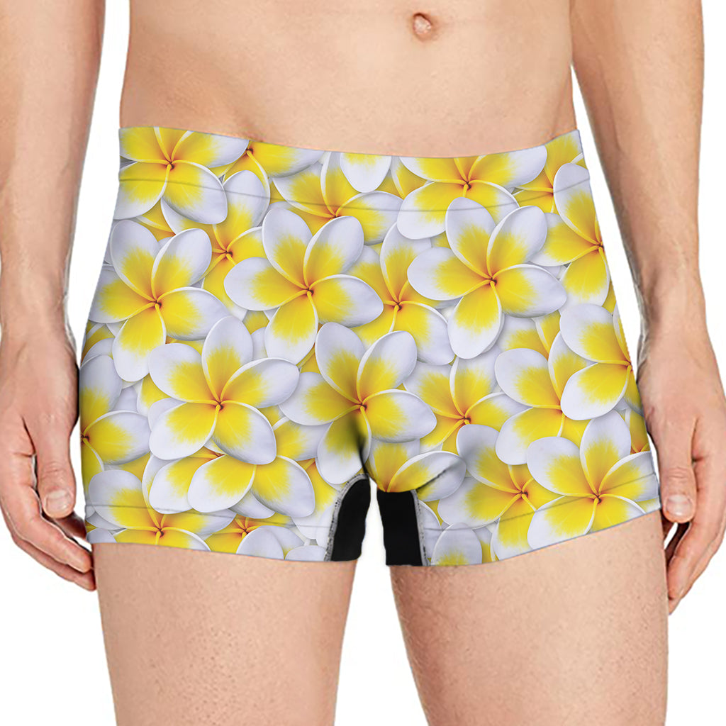 Frangipani Flower Print Men's Boxer Briefs