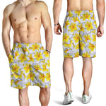 Frangipani Flower Print Men's Shorts