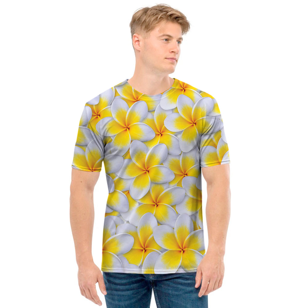 Frangipani Flower Print Men's T-Shirt