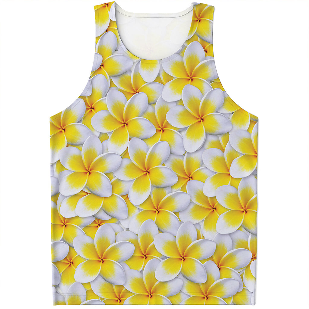 Frangipani Flower Print Men's Tank Top