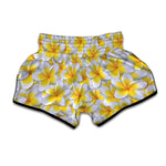 Frangipani Flower Print Muay Thai Boxing Shorts