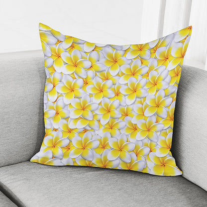 Frangipani Flower Print Pillow Cover