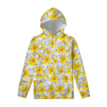 Frangipani Flower Print Pullover Hoodie