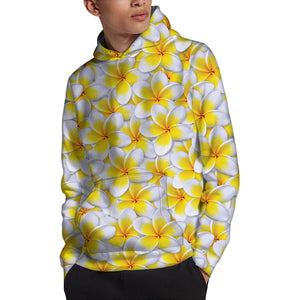 Frangipani Flower Print Pullover Hoodie