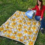 Frangipani Flower Print Quilt