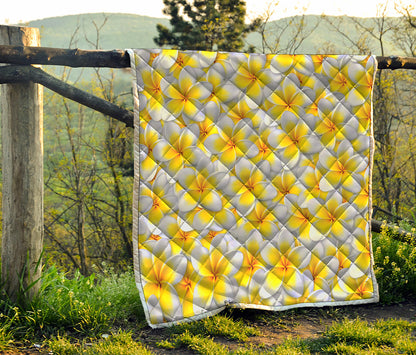 Frangipani Flower Print Quilt
