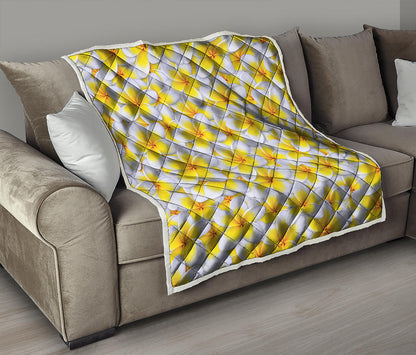 Frangipani Flower Print Quilt