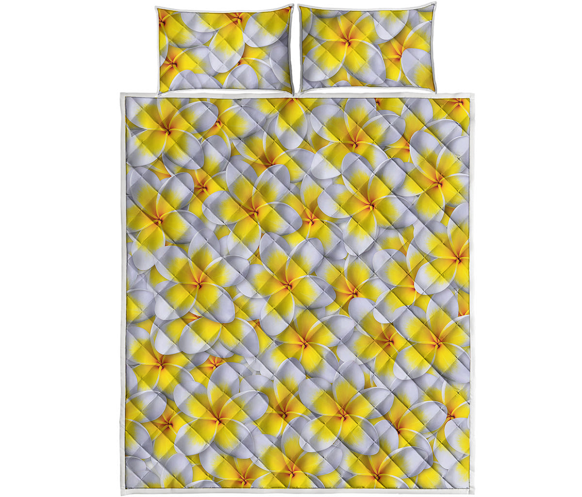 Frangipani Flower Print Quilt Bed Set