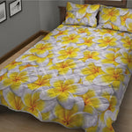 Frangipani Flower Print Quilt Bed Set