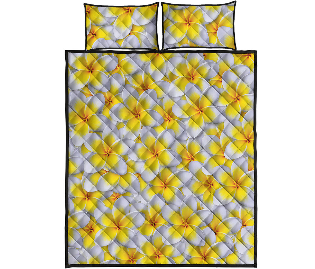 Frangipani Flower Print Quilt Bed Set