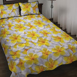 Frangipani Flower Print Quilt Bed Set