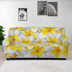 Frangipani Flower Print Sofa Cover