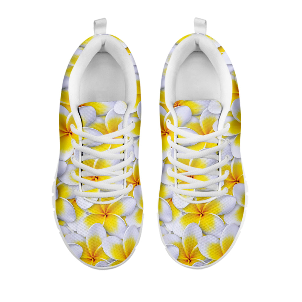 Frangipani Flower Print White Sneakers