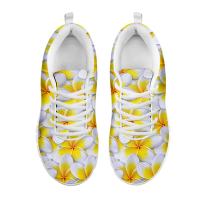 Frangipani Flower Print White Sneakers