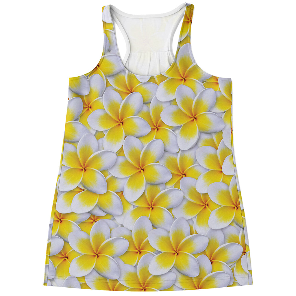 Frangipani Flower Print Women's Racerback Tank Top