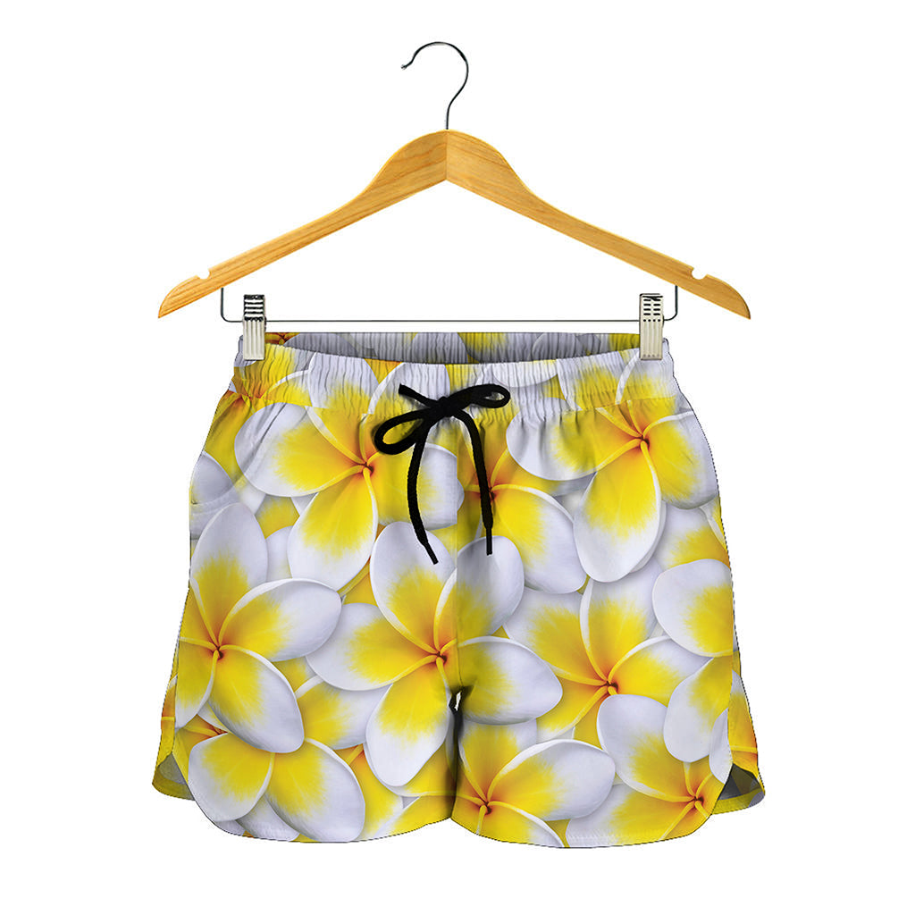 Frangipani Flower Print Women's Shorts