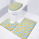 Frangipani On The Water Pattern Print 3 Piece Bath Mat Set