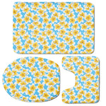 Frangipani On The Water Pattern Print 3 Piece Bath Mat Set
