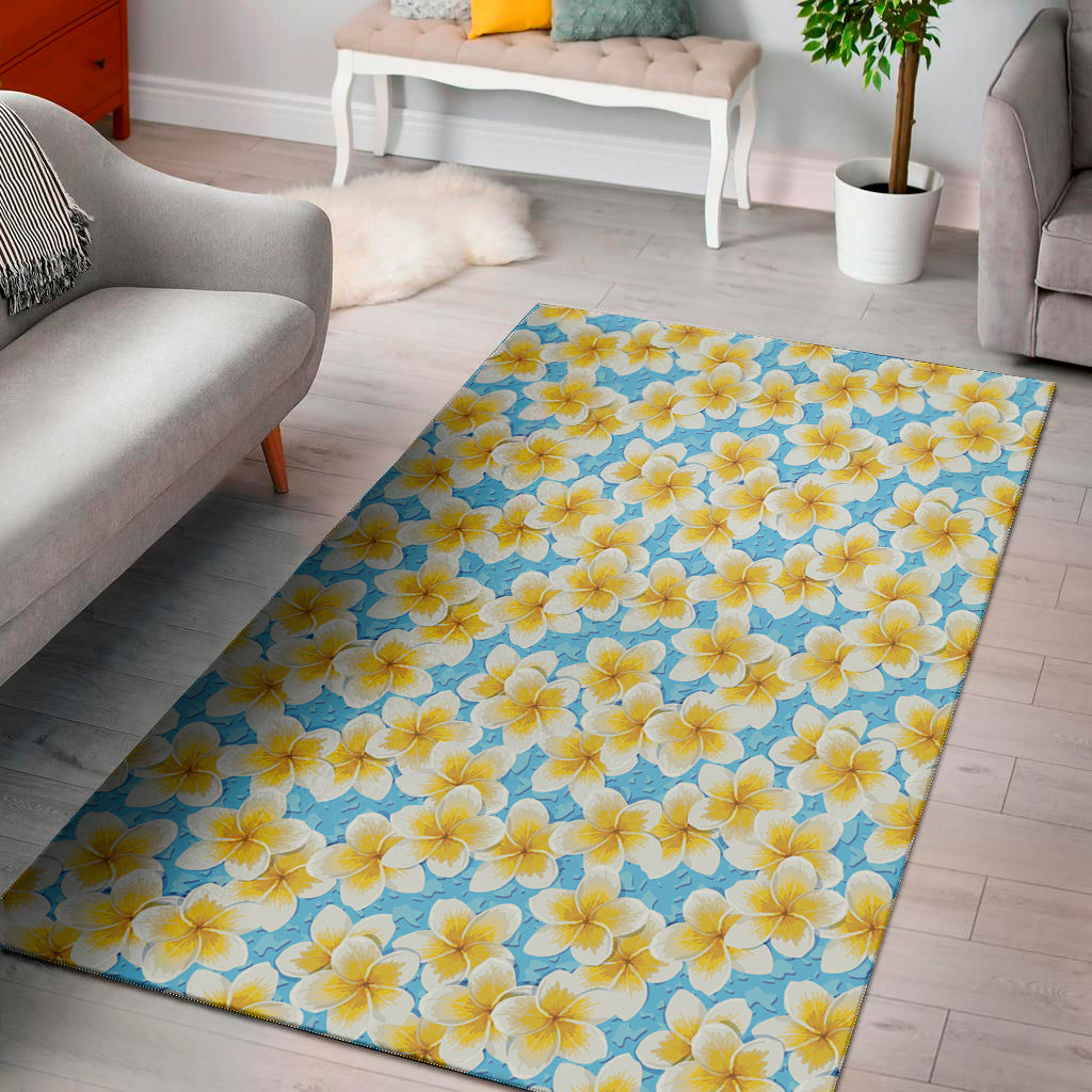 Frangipani On The Water Pattern Print Area Rug