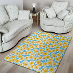 Frangipani On The Water Pattern Print Area Rug