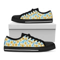 Frangipani On The Water Pattern Print Black Low Top Sneakers