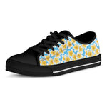 Frangipani On The Water Pattern Print Black Low Top Shoes