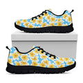 Frangipani On The Water Pattern Print Black Running Shoes