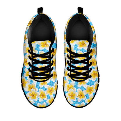 Frangipani On The Water Pattern Print Black Sneakers