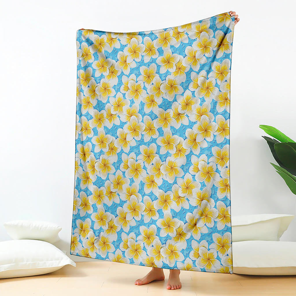 Frangipani On The Water Pattern Print Blanket