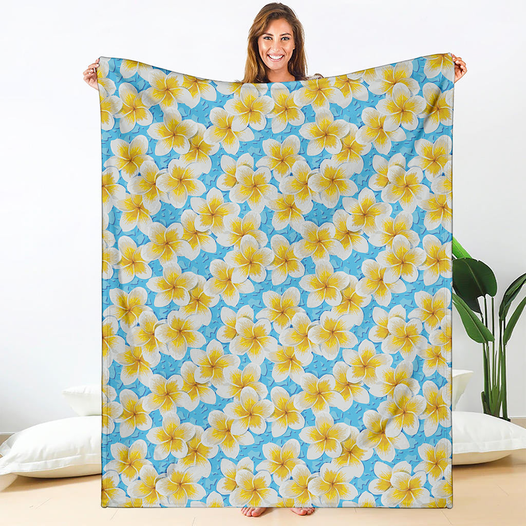 Frangipani On The Water Pattern Print Blanket