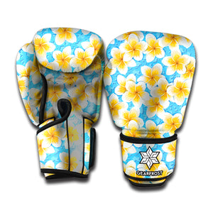 Frangipani On The Water Pattern Print Boxing Gloves