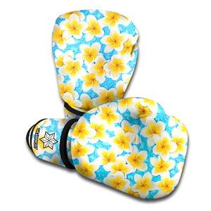 Frangipani On The Water Pattern Print Boxing Gloves