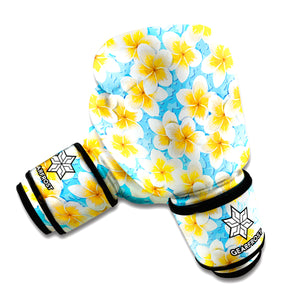 Frangipani On The Water Pattern Print Boxing Gloves