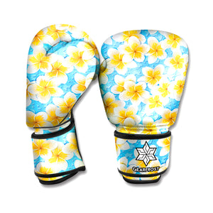 Frangipani On The Water Pattern Print Boxing Gloves