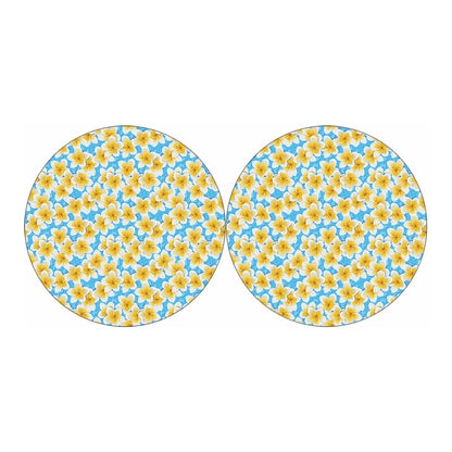 Frangipani On The Water Pattern Print Car Coasters
