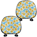 Frangipani On The Water Pattern Print Car Headrest Covers