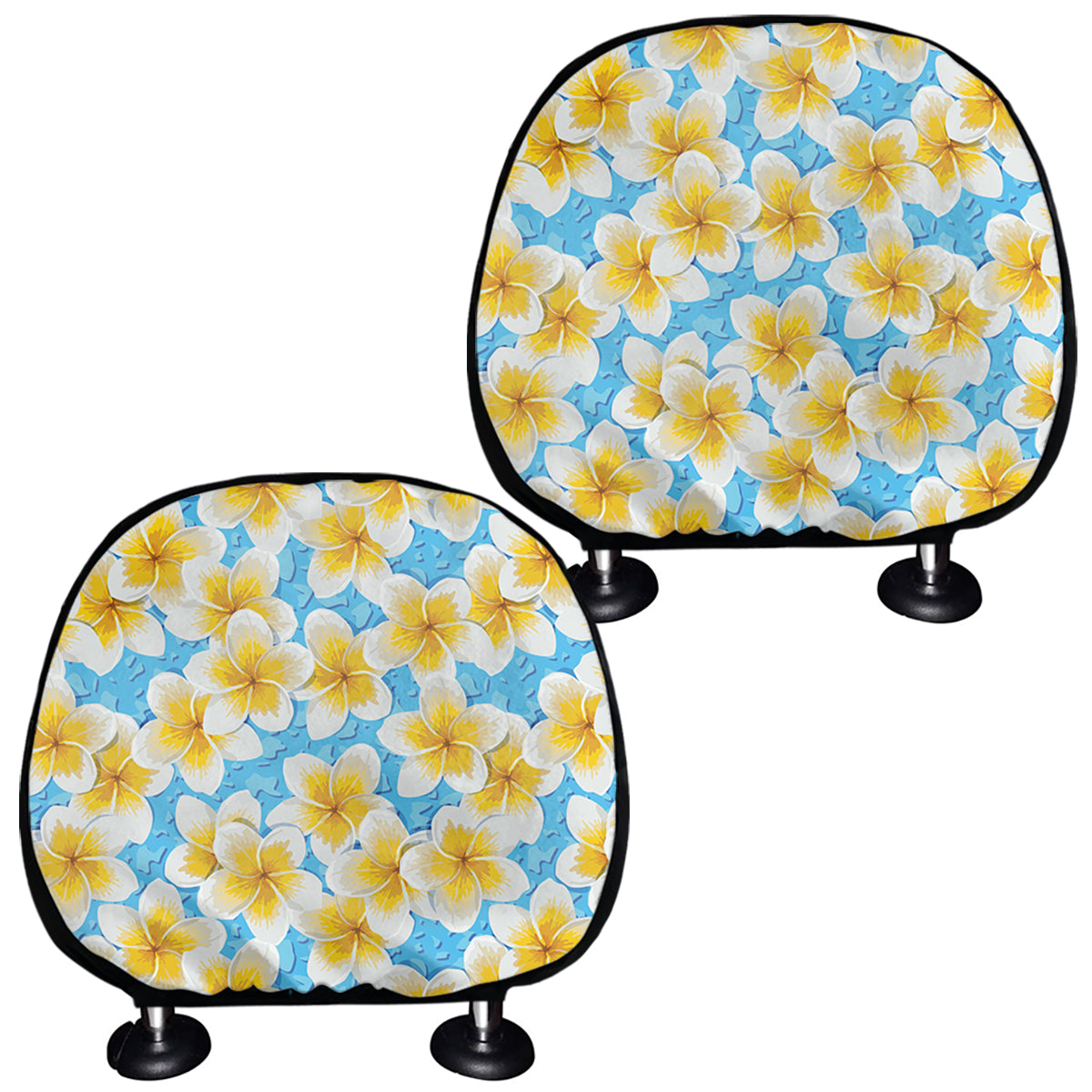 Frangipani On The Water Pattern Print Car Headrest Covers