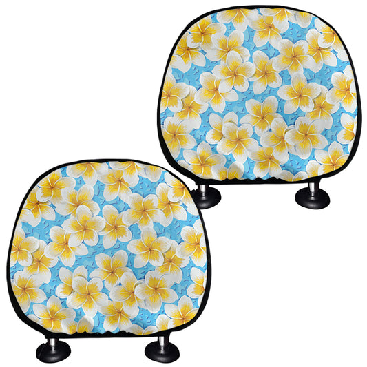 Frangipani On The Water Pattern Print Car Headrest Covers