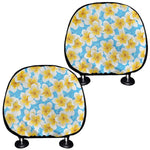 Frangipani On The Water Pattern Print Car Headrest Covers