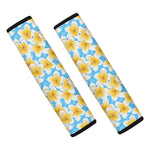 Frangipani On The Water Pattern Print Car Seat Belt Covers