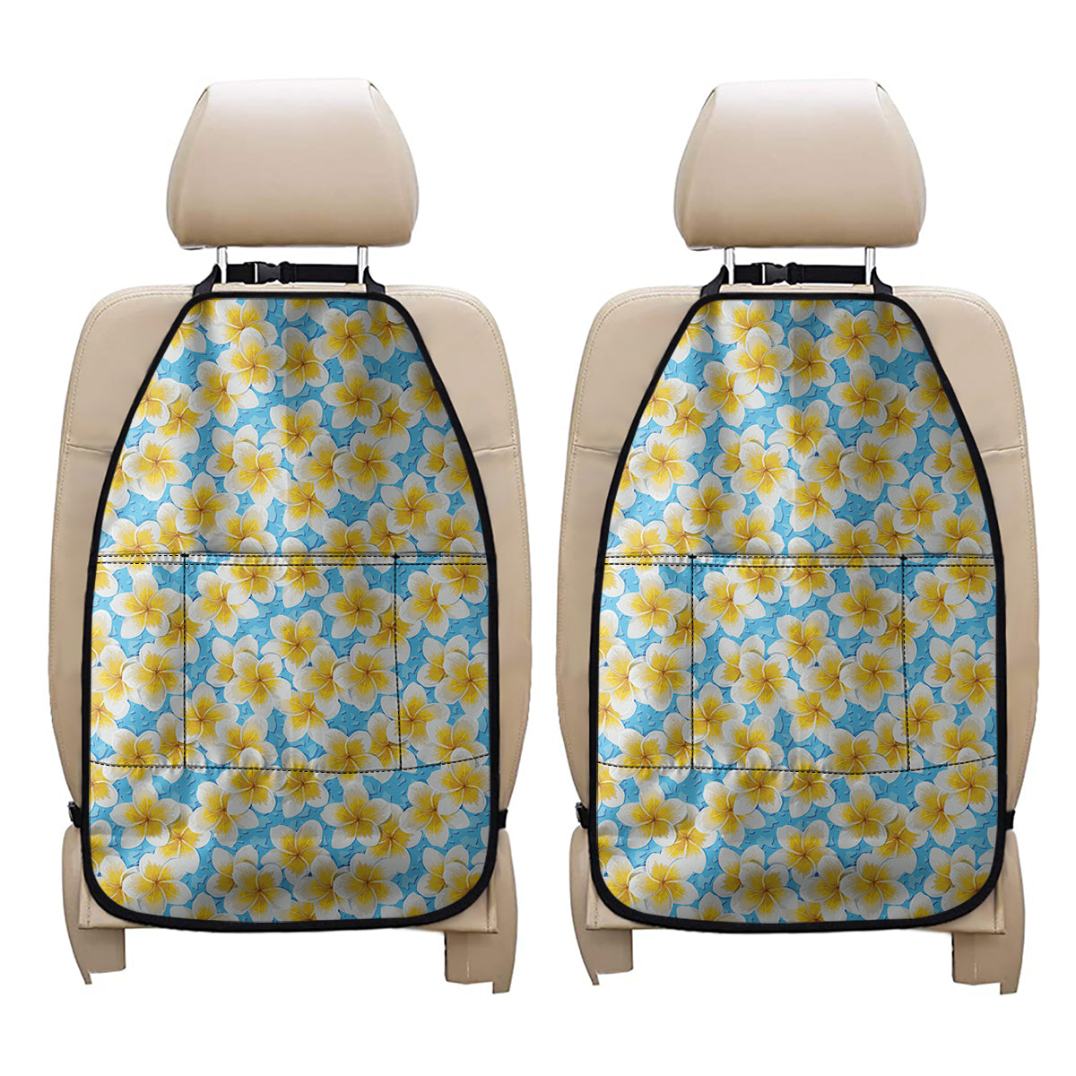 Frangipani On The Water Pattern Print Car Seat Organizers