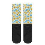Frangipani On The Water Pattern Print Crew Socks