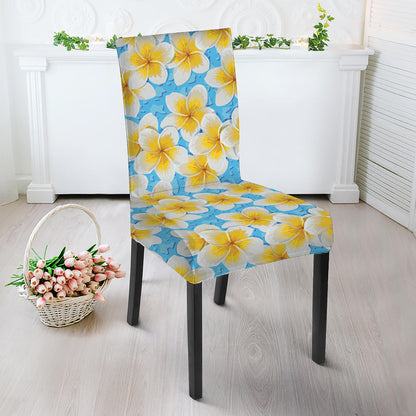 Frangipani On The Water Pattern Print Dining Chair Slipcover
