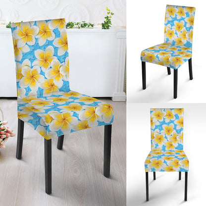 Frangipani On The Water Pattern Print Dining Chair Slipcover