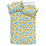 Frangipani On The Water Pattern Print Duvet Cover Bedding Set